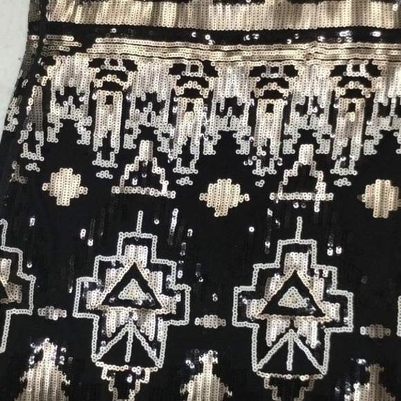 City Triangles Black Gold Sequin Mini Dress Sz 9 Party Cocktail Clubwear - Picture 12 of 12